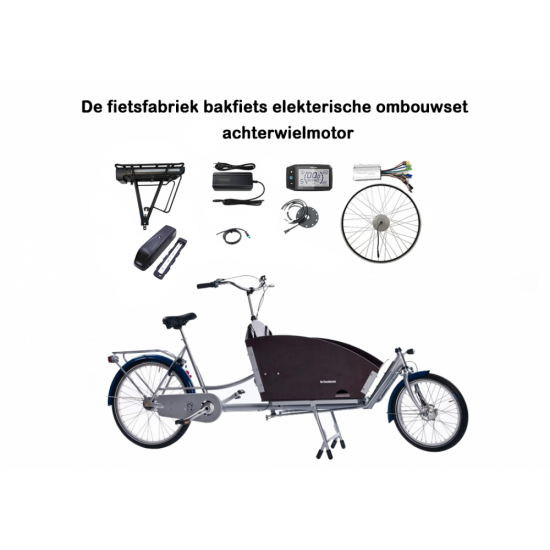 De fietsfabriek tweewieler bakfiets elekterisch ombouwset LYRA Achterwielmotor