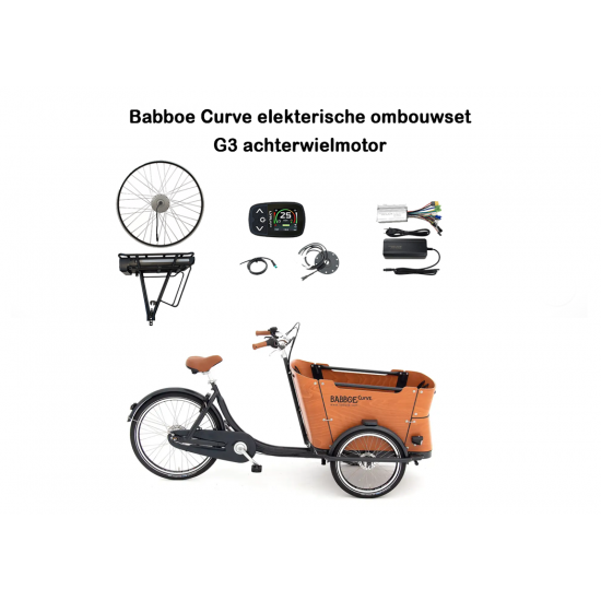 Babboe Curve bakfiets elekterisch ombouwset LYRA Achterwielmotor