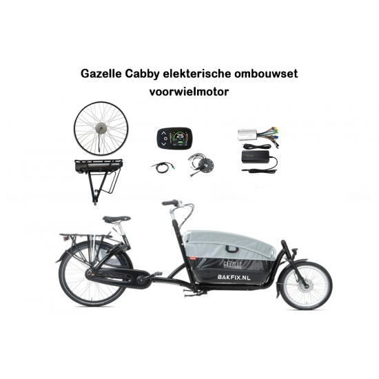 Gazelle cabby bakfiets elekterisch ombouwset G3 Voorwielmotor